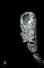 Green Amethyst Sterling Silver Bangle Bracelet
