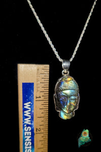 Labradorite Buddha Pendant