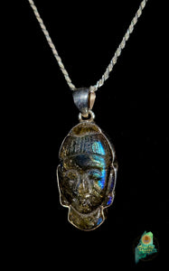 Labradorite Buddha Pendant