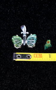 Green Tourmaline Butterfly wing pendant set in .925 Sterling Silver