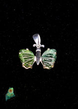 Green Tourmaline Butterfly wing pendant set in .925 Sterling Silver