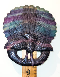 Fluorite Carved Peacock