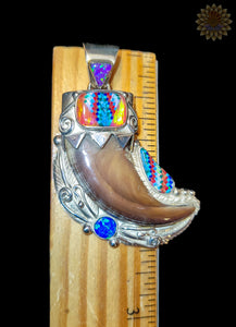 Mosaic Native Bear Claw Pendant