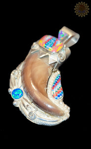 Mosaic Native Bear Claw Pendant