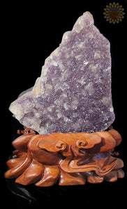 Wolf Carved Amythyst, Agate & Calcite