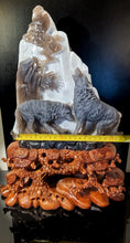 Wolf Carved Amythyst, Agate & Calcite