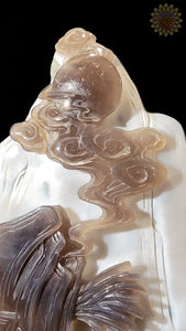 Wolf Carved Amythyst, Agate & Calcite