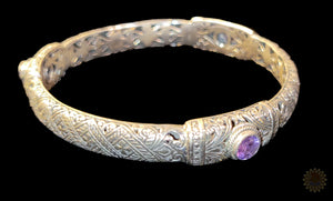 Amethyst Sterling Silver Bangle Bracelet