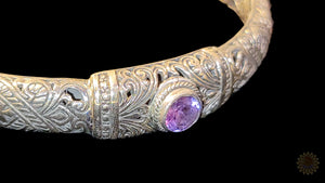 Amethyst Sterling Silver Bangle Bracelet