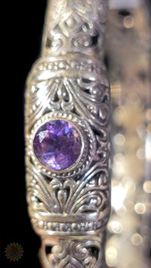 Amethyst Sterling Silver Bangle Bracelet