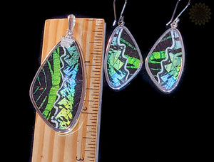 Butterfly Wing Pendant & Earring Set