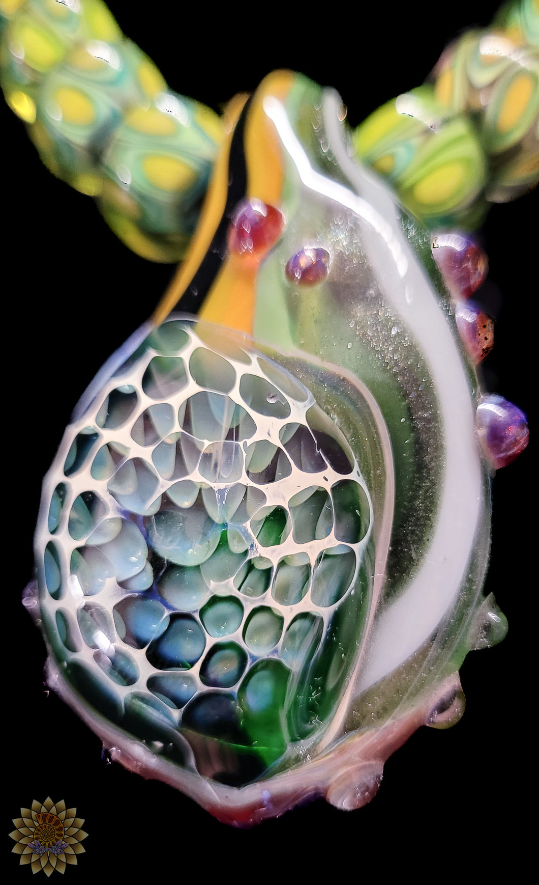 Hand-blown Glass Pendant & Beads