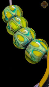 Hand-blown Glass Pendant & Beads