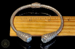 Blue Topaz Sterling Silver Bangle Bracelet